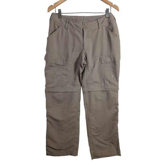 The North Face Pants Women 8 Short Tan Convertible Nylon Goprcore Outdoor Hiking - Picture 1 of 14